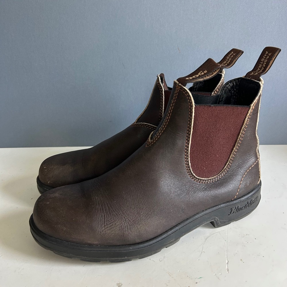 Blundstone 500 Original Chelsea Boots Mens US 8.5 Stout Brown Leather AU 7.5